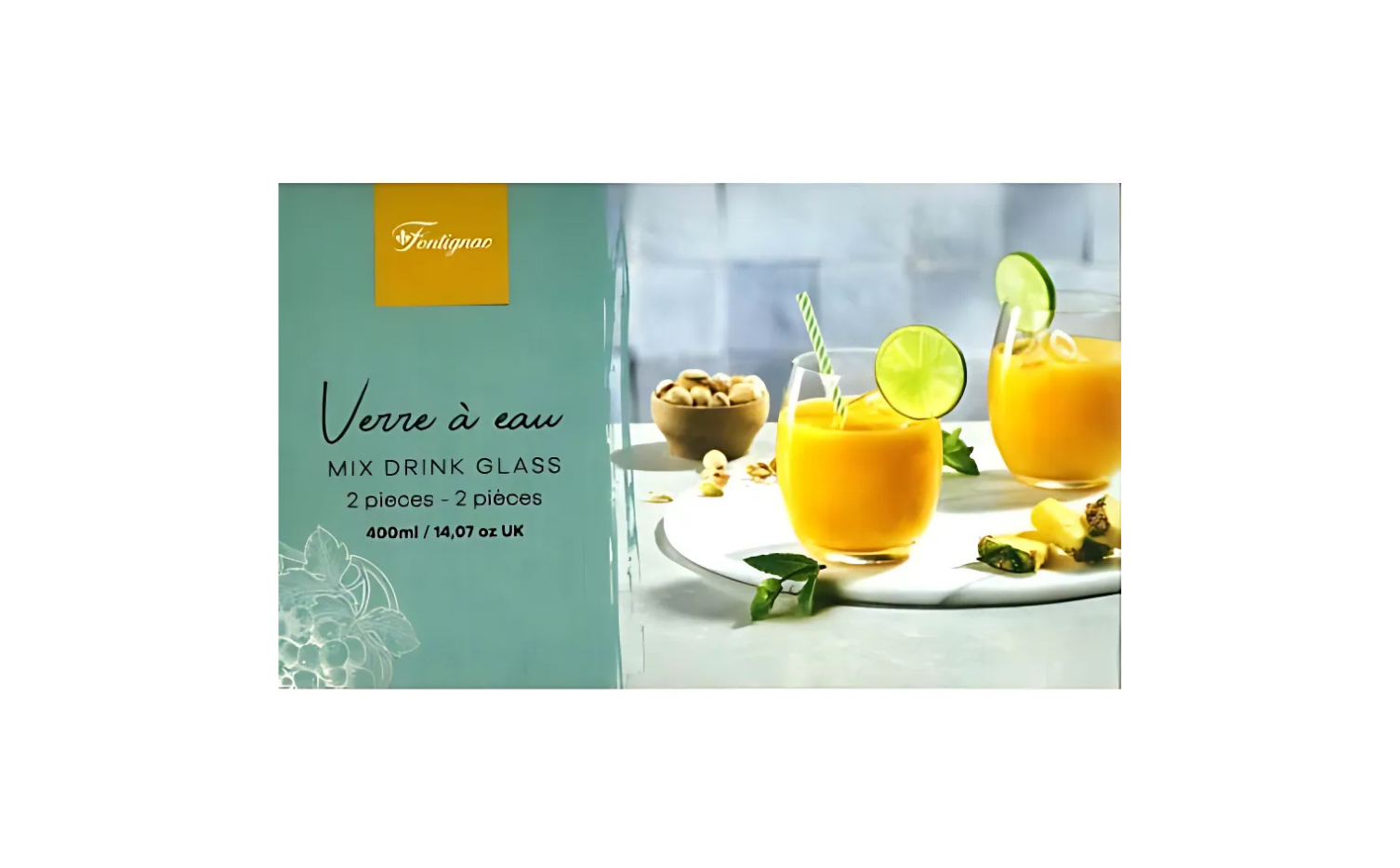 Set of 2 Water Glasses by Fontignac 400ml